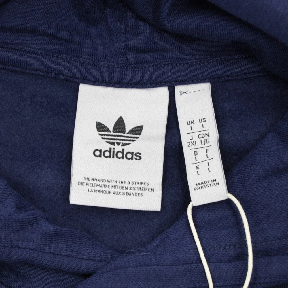 Adidas Originals Men's Kangaroo Pocket Adicolor Classics 3 Stripes Hoodie Navy L